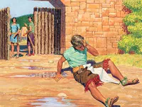 Nakaupo si Alma sa lupa