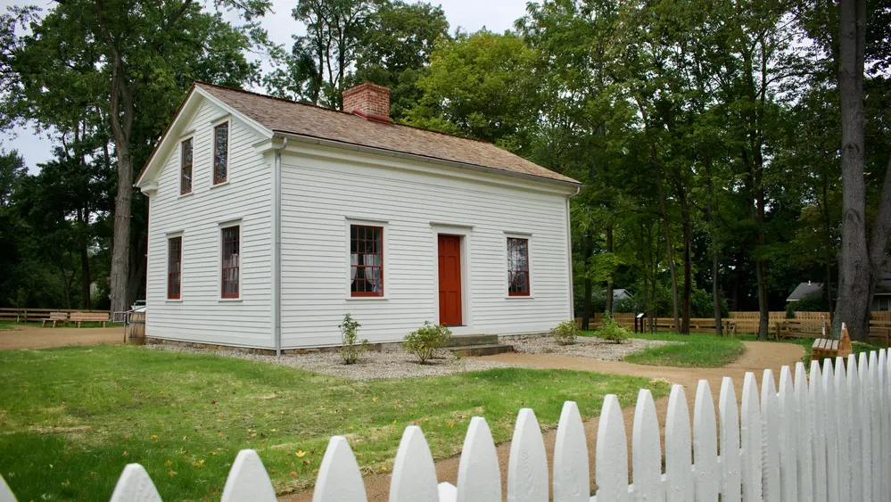 The restored home of Joseph and Emma Smith in Kirtland, Ohio. The home was dedicated on Saturday, August 26, 2023, by David A. Bednar of the Quorum of the Twelve Apostles of The Church of Jesus Christ of Latter-day Saints.