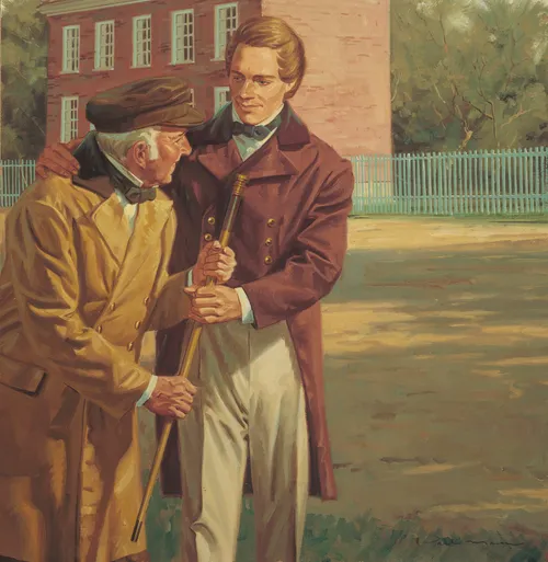 Joseph Smith helping older man