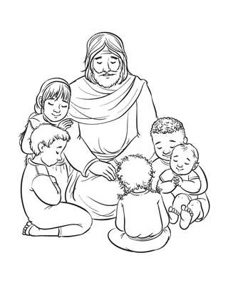 Jesus praying with children