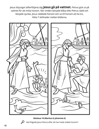 Jesus Walked on Water coloring page