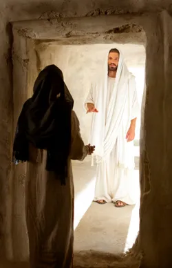 The resurrected Christ appears to Mary