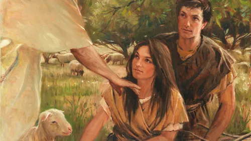 an angel appears to Adam and Eve