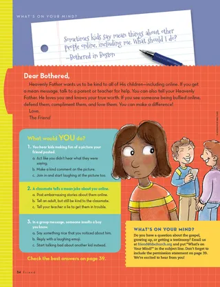 girl embarrassed as boys talk behind her back