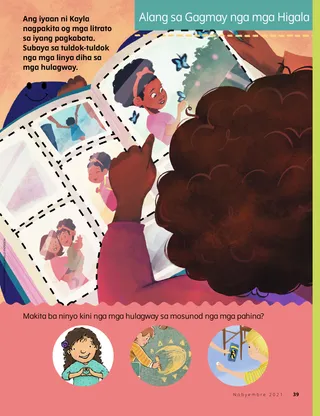 girl looking at photo album