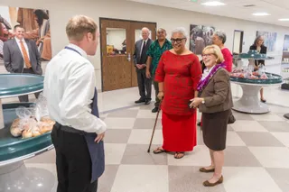 Hon. Fiame Naomi Mata’afa, Prime Minister of Samoa, visits Welfare Square in Salt Lake City, Utah, USA. 28 September 2023.