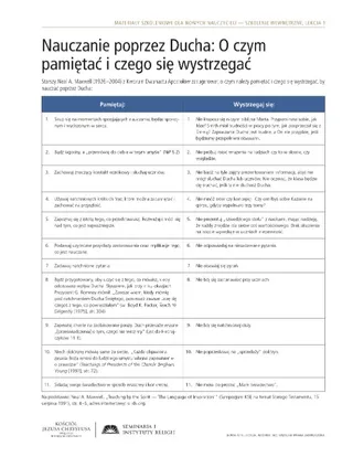 ulotka, Nauczanie poprzez Ducha: O czym pamiętać i czego się wystrzegać