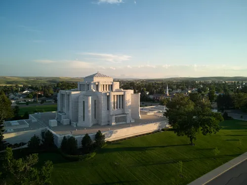 Exterior images of the Cardston Alberta Temple.