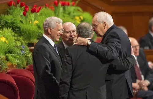 L. Tom Perry with other Apostles