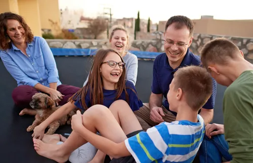 family having fun