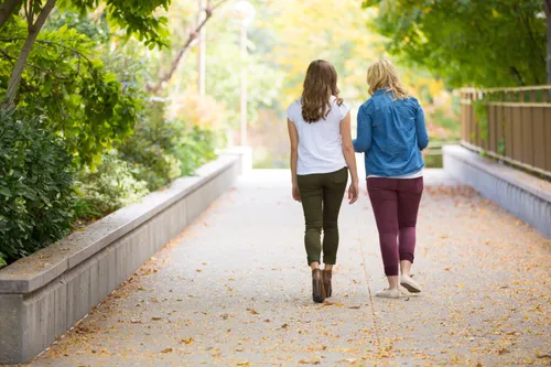 young women walking