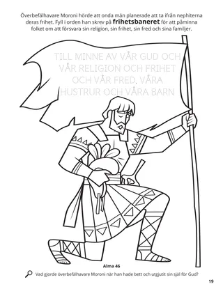 Moroni’s Title of Liberty coloring page