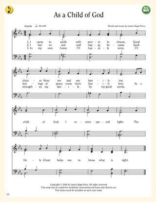 music, As a Child of God