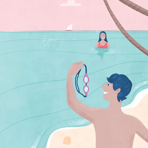 boy and girl at beach