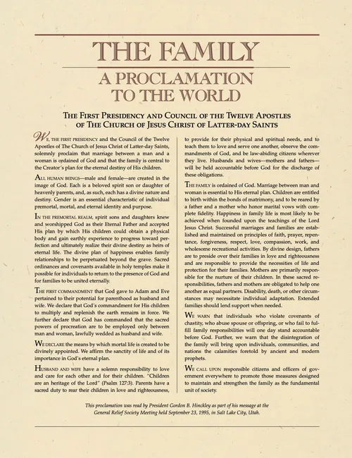 family proclamation document