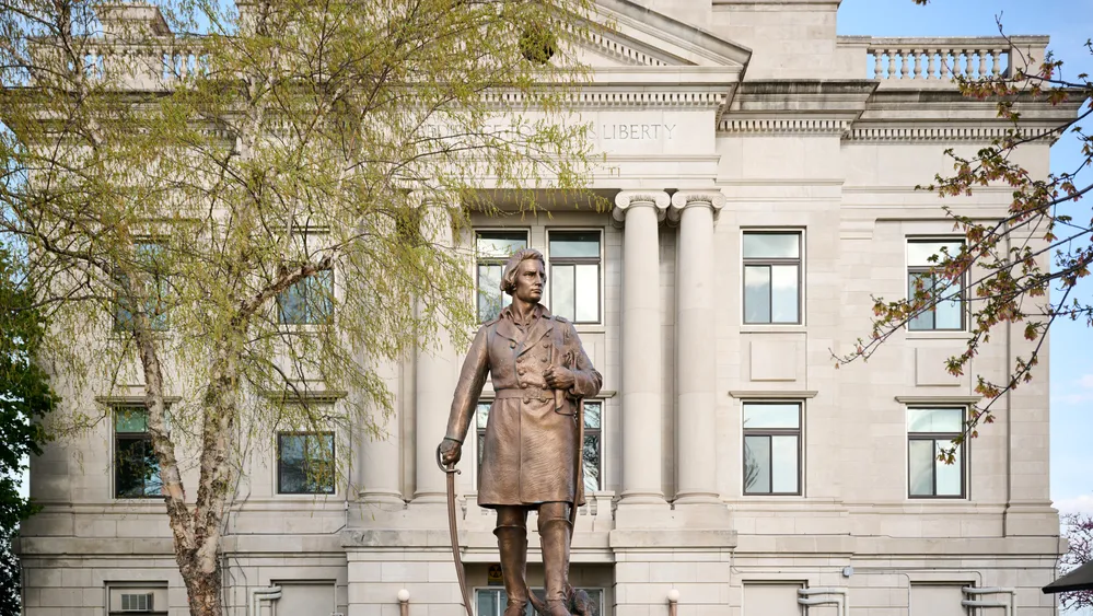 A life-sized bronze statue of Alexander Doniphan is located on the grounds of the Ray County Courthouse in Richmond, Missouri.