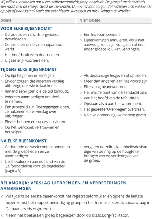 Hulplijst voor de begeleider