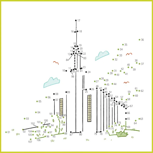 dot-to-dot of temple