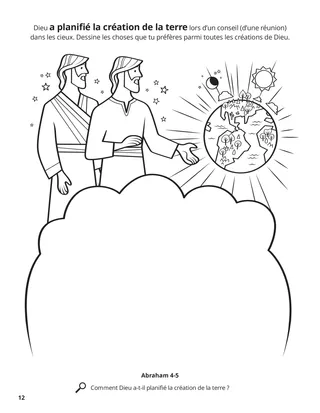 God Planned the Creation coloring page