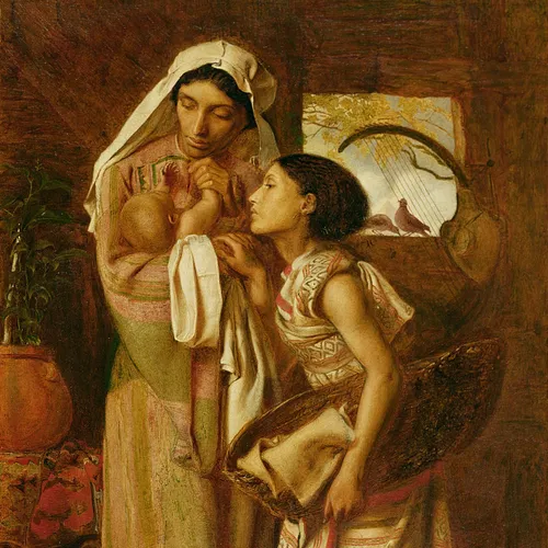 baby Moses with his mother and sister