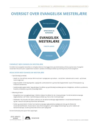 Uddelingsark, Oversigt over Evangelisk mesterlære