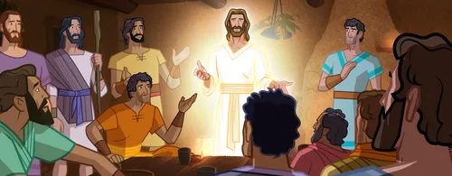 Jesus appears and speaks to His Apostles.