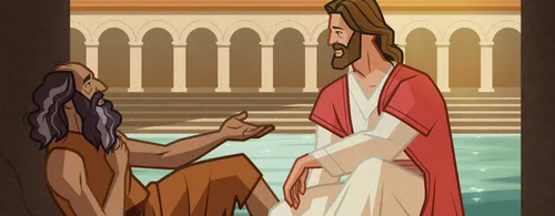 The man tells Jesus that there is no one to help him.