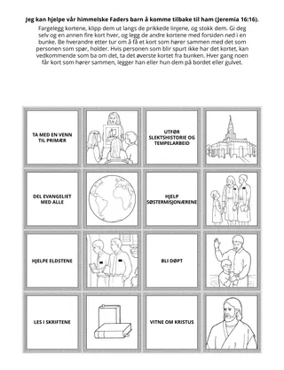 Aktivitetsside for Primær: Jeg kan hjelpe vår himmelske Faders barn å komme tilbake til ham