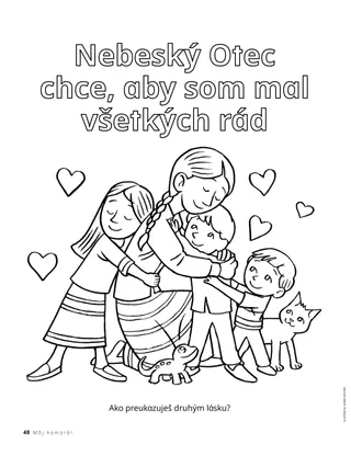 Maľovanka objímajúcich sa detí