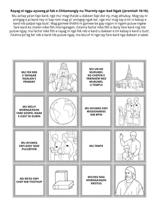 Activity payg ko Primary: Rayag ni nggu ayuweg pi fak e Chitamangiy nu Tharmiy ngar suled ngak