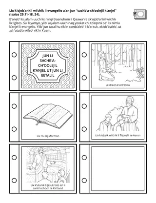 Perel re kok’ k’anjel reheb’ li kok’al: Lix k’ojob’ankil wi’chik li evangelio a’an jun “sachb’a-ch’oolejil k’anjel”