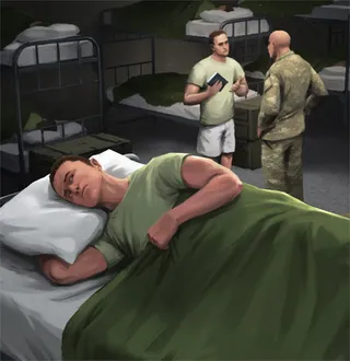 soldiers in barracks