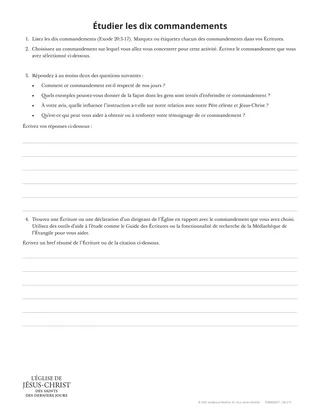 Étudier les dix commandements