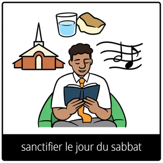 pictogramme de l’Évangile « sanctifier le jour du sabbat »