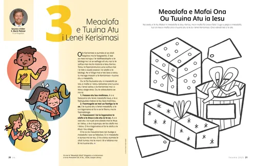 Itulau PDF faatasi ma ata o tamaiti agalelei, faaopoopo ma se gaoioiga e valiina meaalofa Kerisimasi