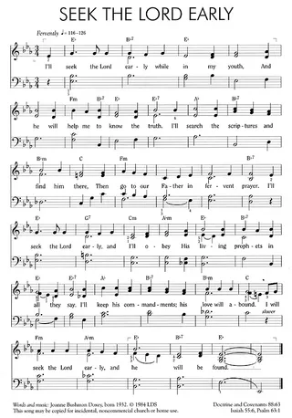 Music, Seek the Lord Early