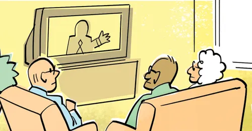 people watching television