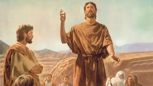 John the Baptist preaching in the wilderness