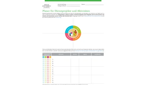 Planer für Dienstprojekte und Aktivitäten