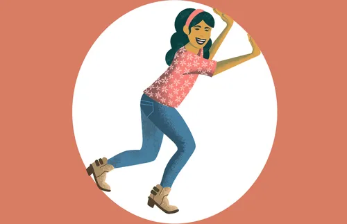 young adult pushing out of circle