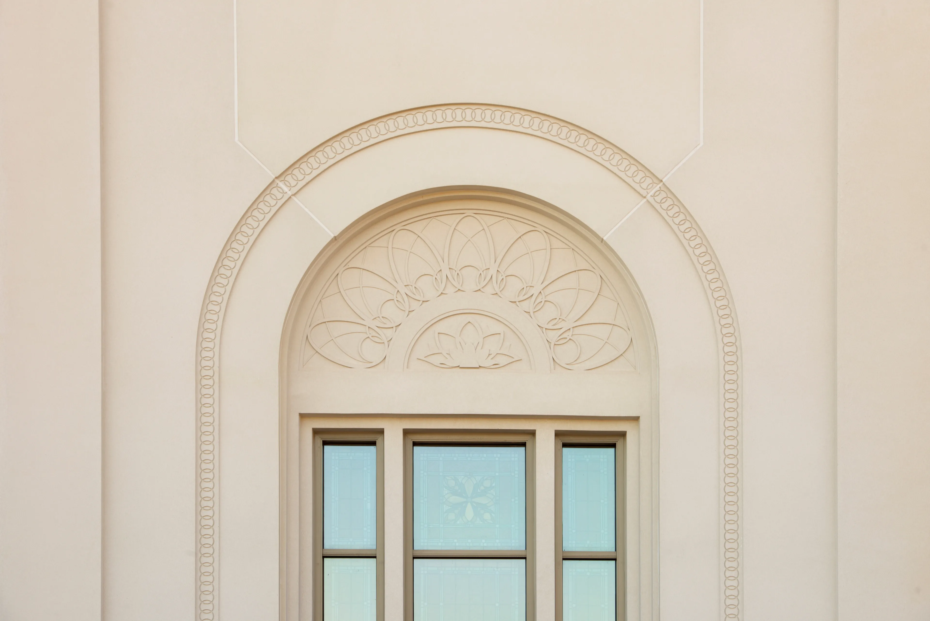 A detail shot of one of the Tucson Arizona Temple windows.