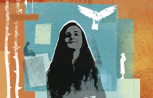 Young woman with dove