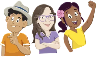 three children standing together