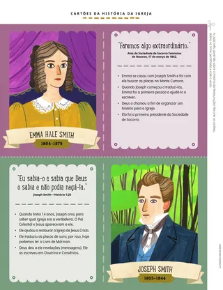 cutout cards of Emma and Joseph Smith