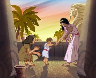 Pharaoh’s daughter, Jochebed, and Moses