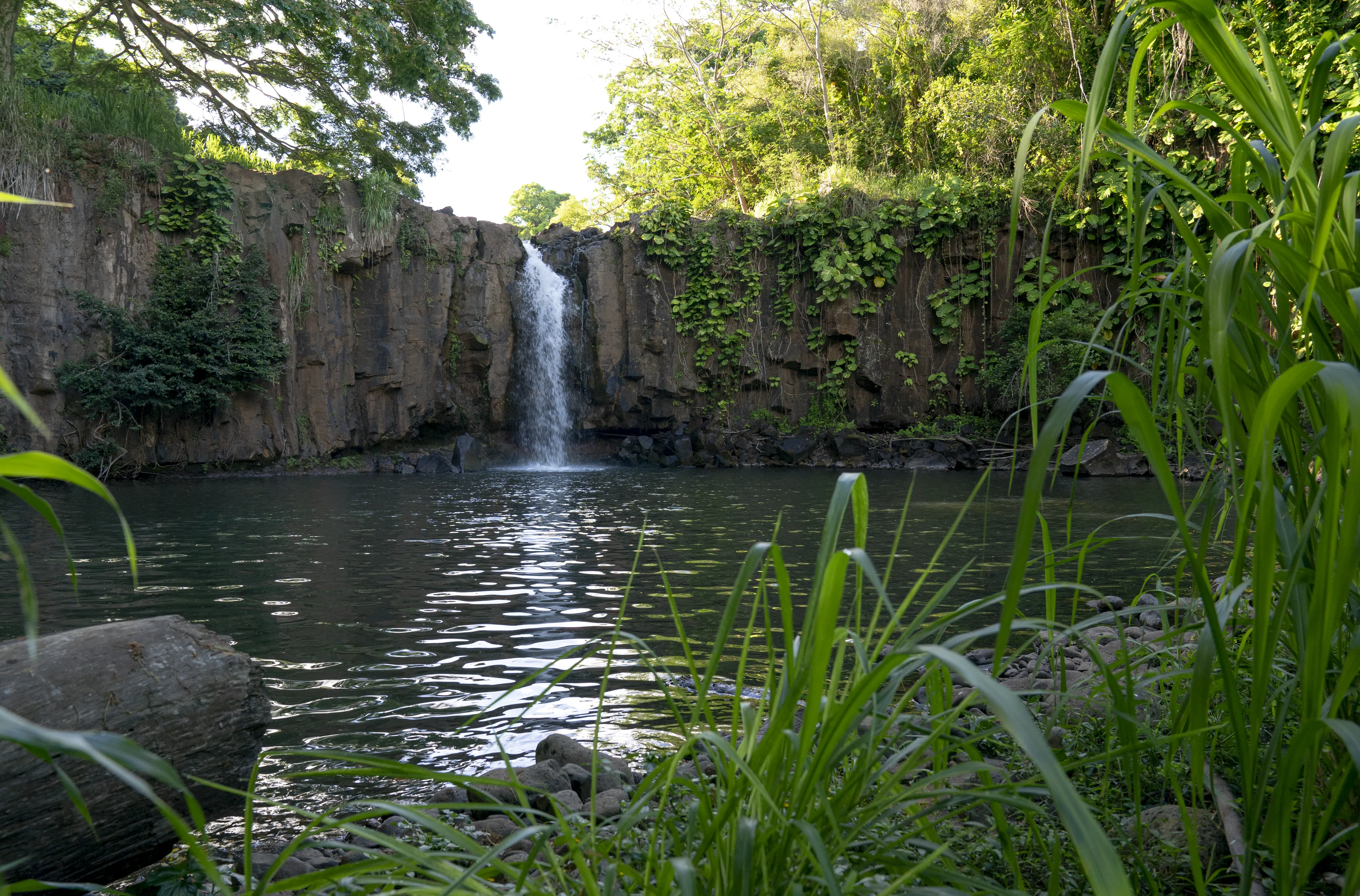 The Waters of Mormon featuring a pond with a waterfall.