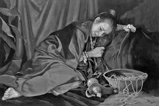 Woman with jewelry and fine clothing