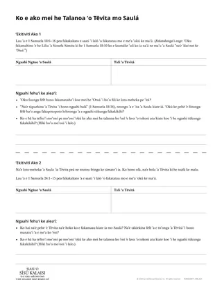 Laʻipepa tufa Ko e Ako mei he Talanoa ʻo Tēvita mo Saulá