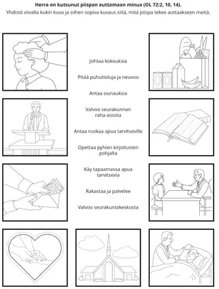 toimintasivu: piispa palvelee seurakunnan jäseniä