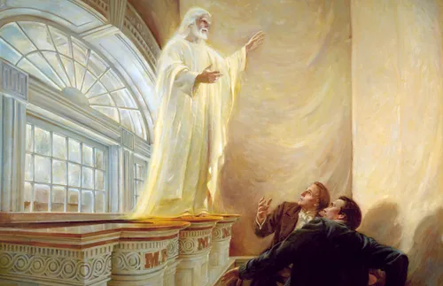 Jesus Christ appearing to the Prophet Joseph Smith and Oliver Cowdery
